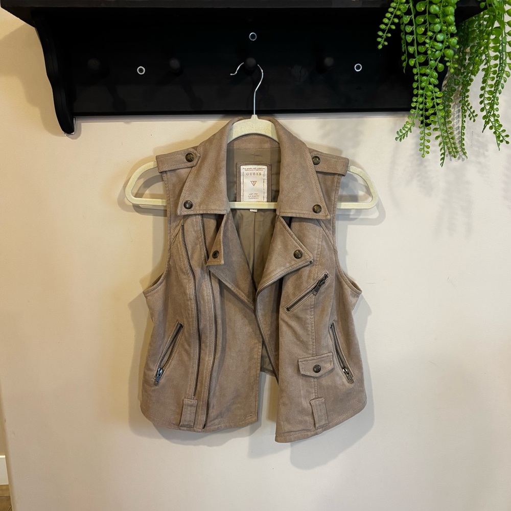 Guess Beige Moto Vest